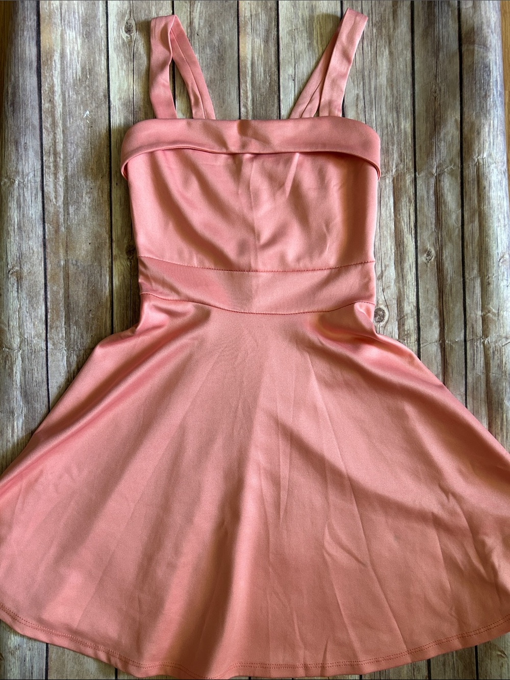 Charlotte Russe Peach-Pink Fit & Flare Sundress